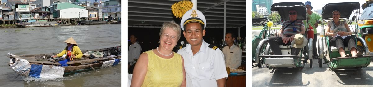 Bill and Jean Adam on The Classic Mekong river cruise holiday.