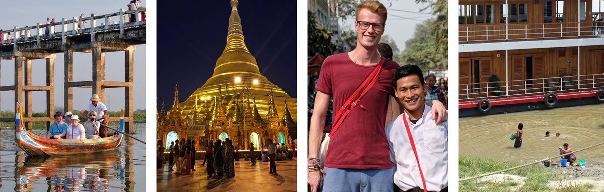 Karel Zijlstra and son Simon on the Mandalay Pagan Packet, Burma river cruise