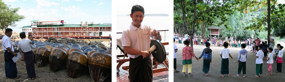 Robert and Rosemary Matheson on The Irrawaddy river curise in Burma (Myanmar)