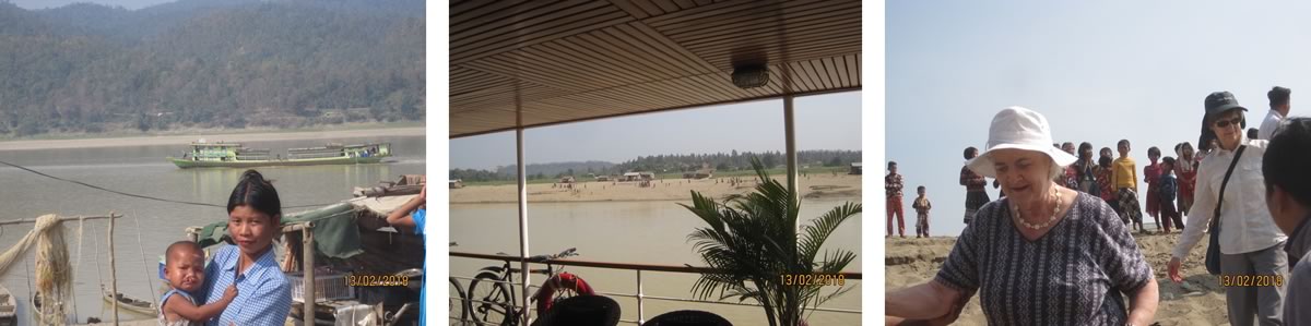 David and Janet Knowles on board the RV Zawgyi Pandaw River cruise ship sailing on the Chindwin river in Burma (Myanmar)