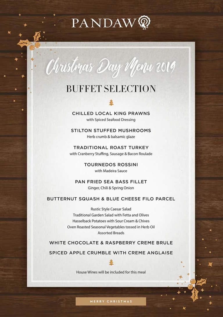 Christmas Day Menus 2021