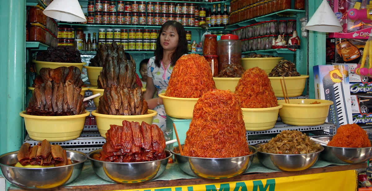 Market stall at Chau Doc