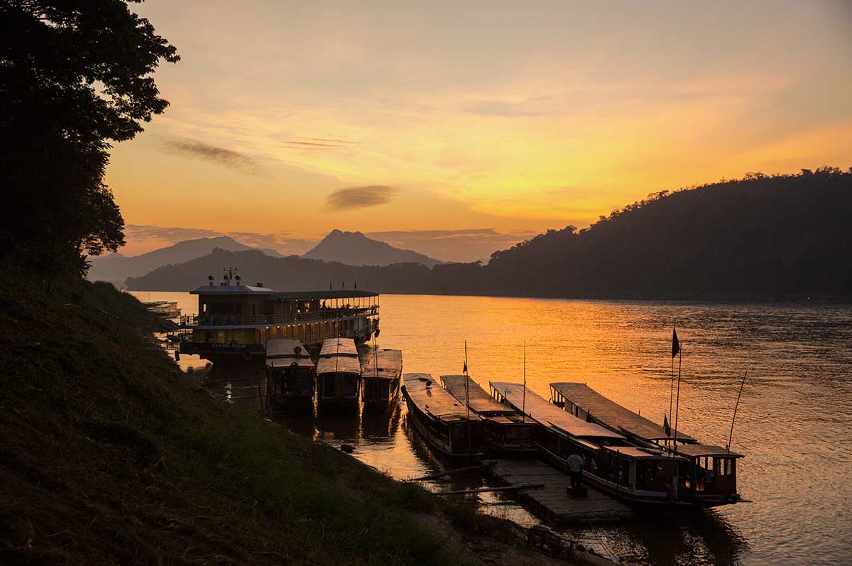 Sunset on the Pakbeng waterfront